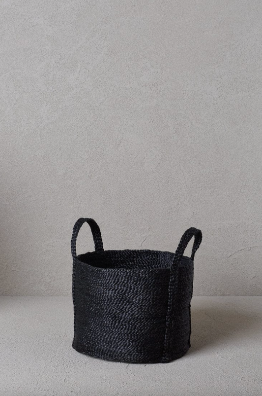 Rund jute kurv, Sort