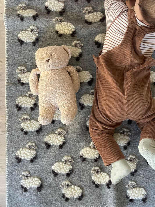 Boiled Wool New Sheep Grå babypledd, 75x100 cm