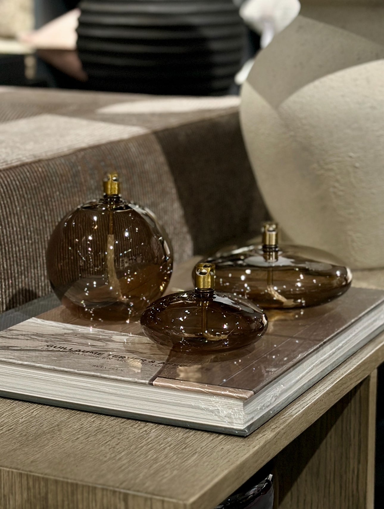 Oljelampe Disc champagne brass, Medium