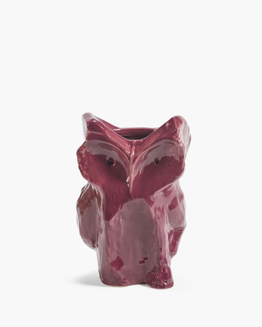 Owl vase S aubergine after midnight