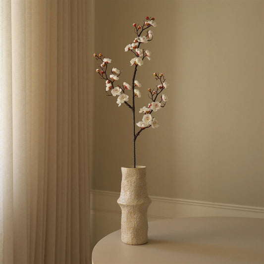 White plum blossom branch