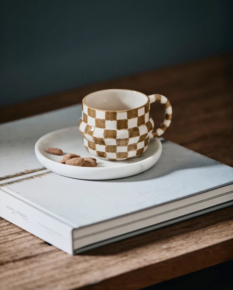 Marble fat i marmor Ø17 cm, hvit