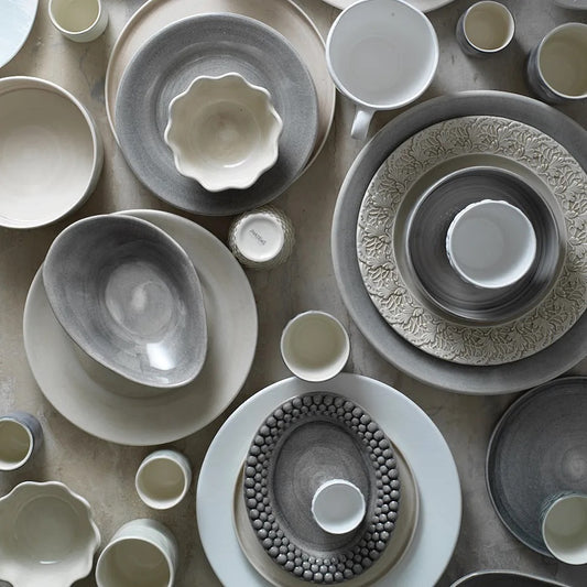 Bubbles Oval Tallerken 20 cm, Grå