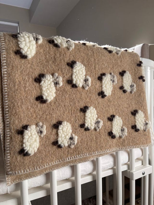 Boiled Wool New Sheep Beige babypledd, 75x100 cm