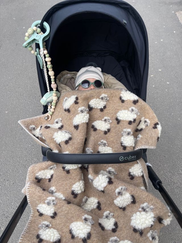 Boiled Wool New Sheep Beige babypledd, 75x100 cm