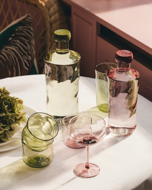 Glassflaske 1,25 L Swirl moss