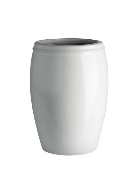 hvit krukke, keramikk Ø23xH33 cm