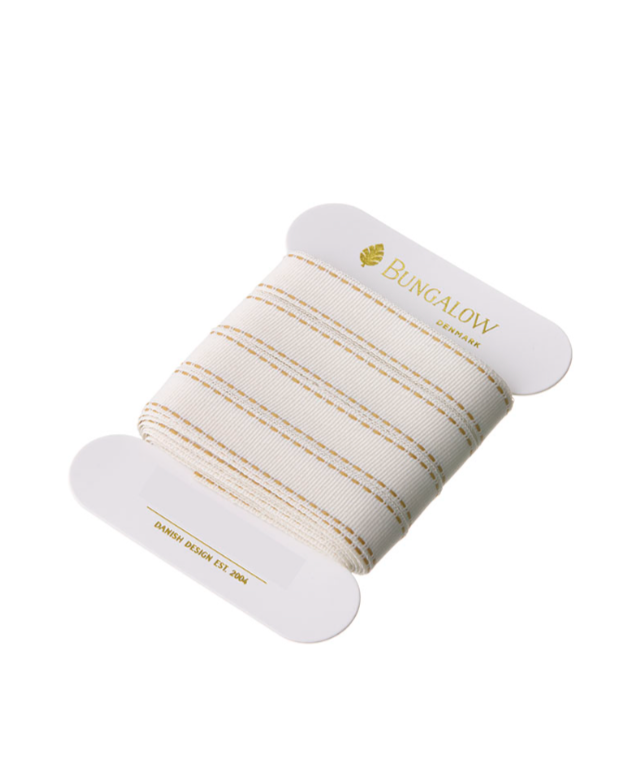 Ribbon stitched edge 14 mm Dijon