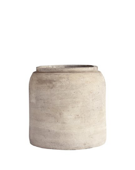 Leirkrukke Ø25xH25 cm, sand