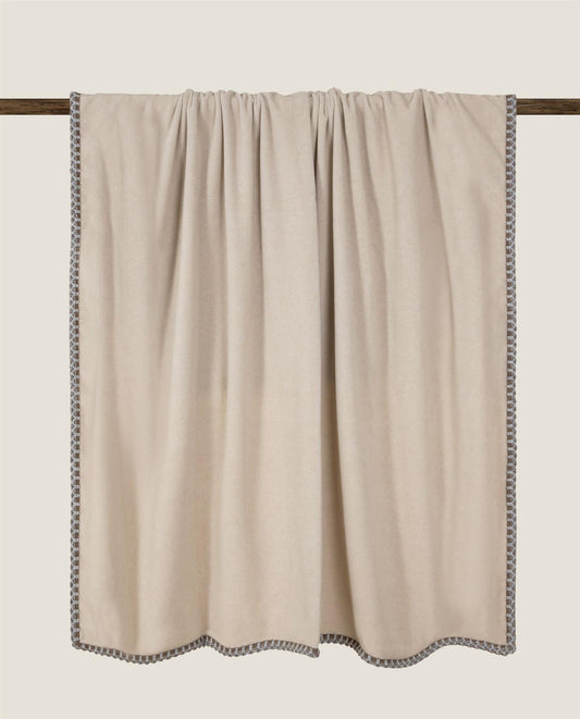 Soft bamboo Nocciola bordo giverny pledd, 220x260