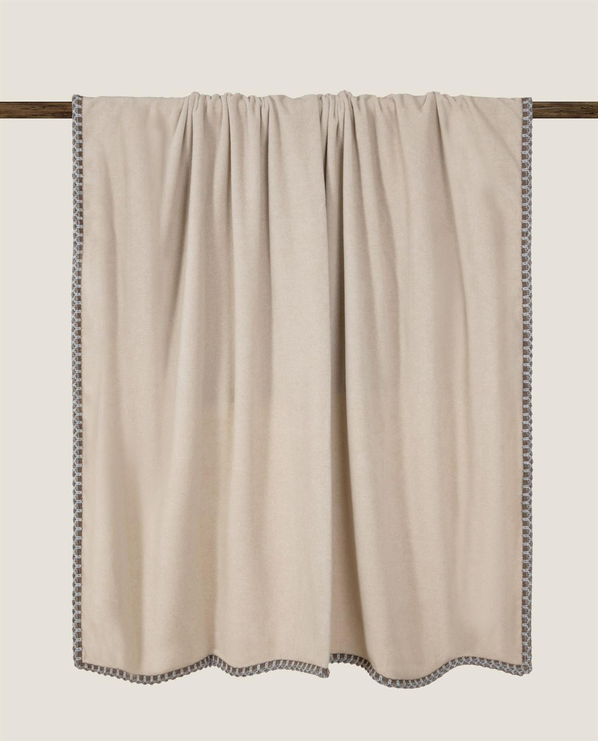 Soft bamboo Nocciola bordo giverny pledd, 220x260