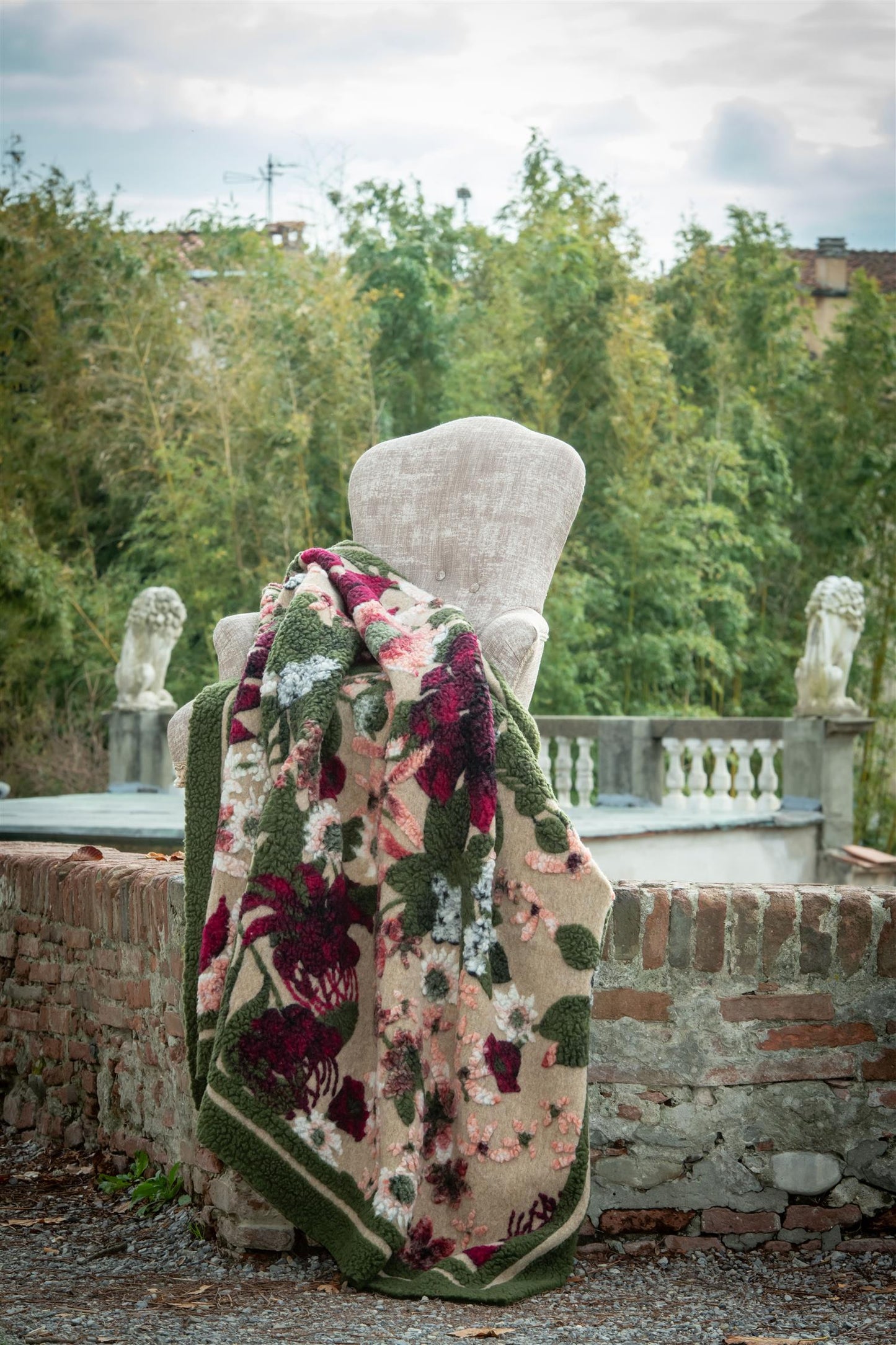 Boiled Wool Greenery Arazzo pledd, 150x190