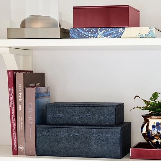 Sting boks 2-sett 30x20x10,5 cm + 25x15x7 cm, Warm grey