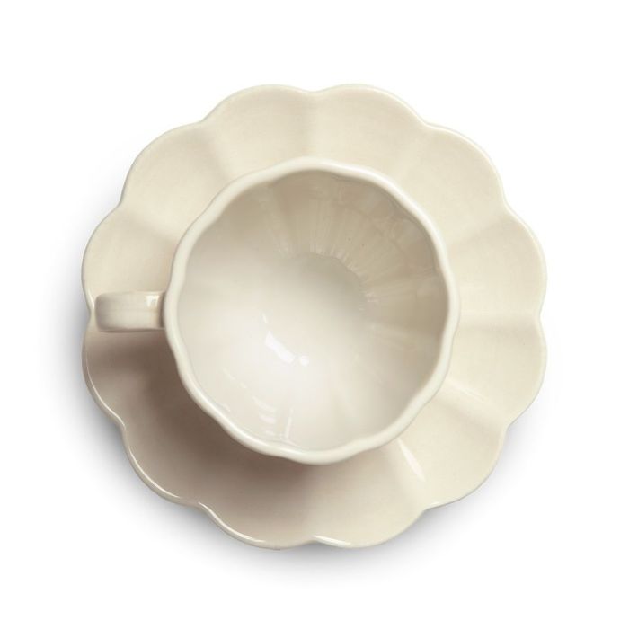 Oyster kopp og fat 25cl, Sand