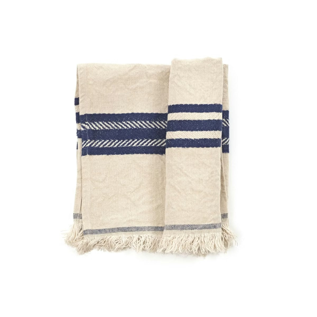 Indigo stripe linserviett 43x43 cm