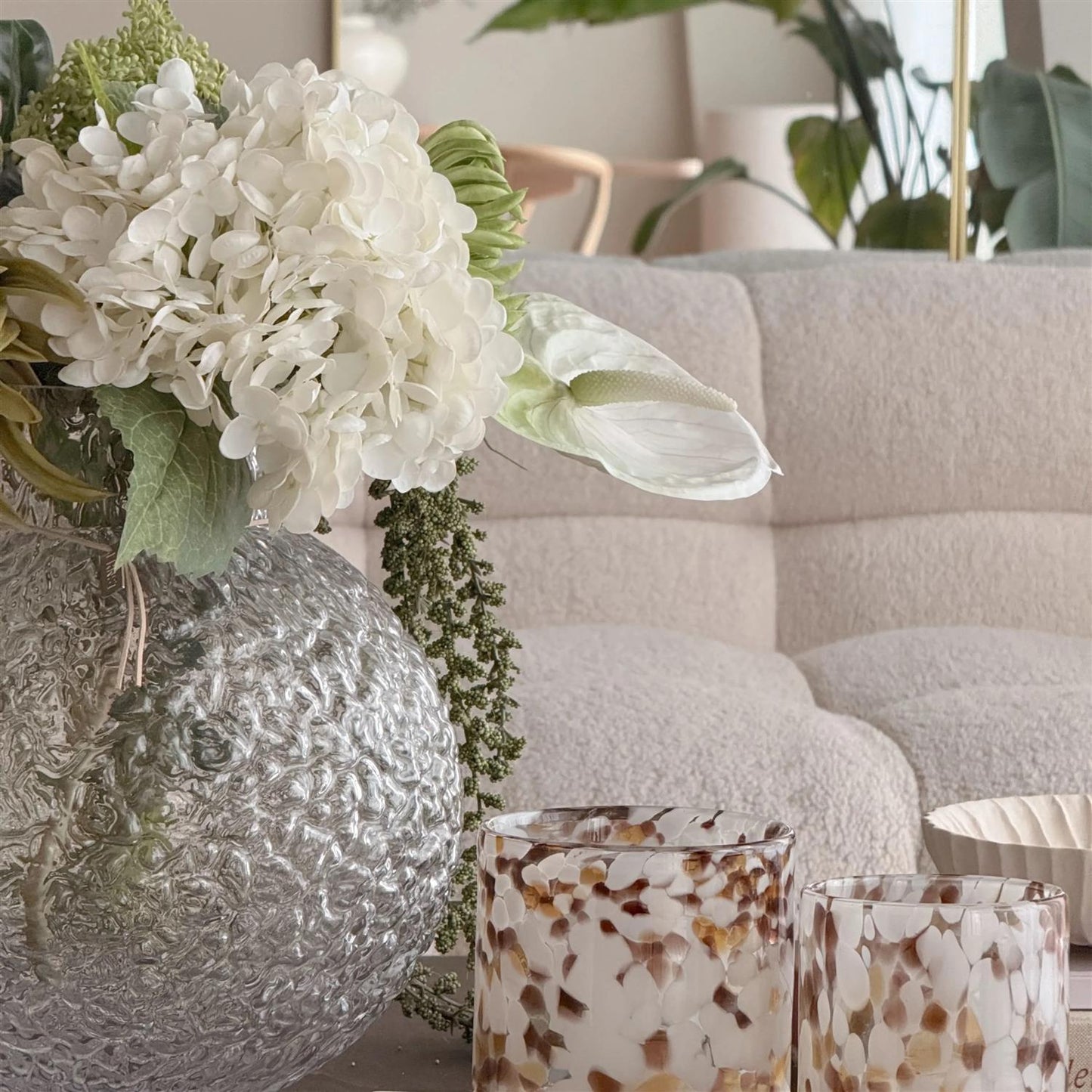 White hydrangea flower