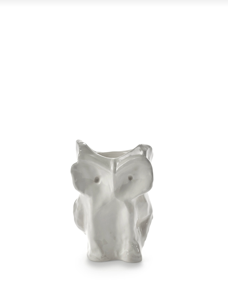 Owl vase XS white after midnight