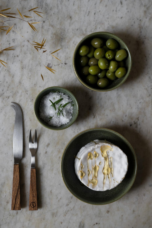 Osteknivsett, metall og tre