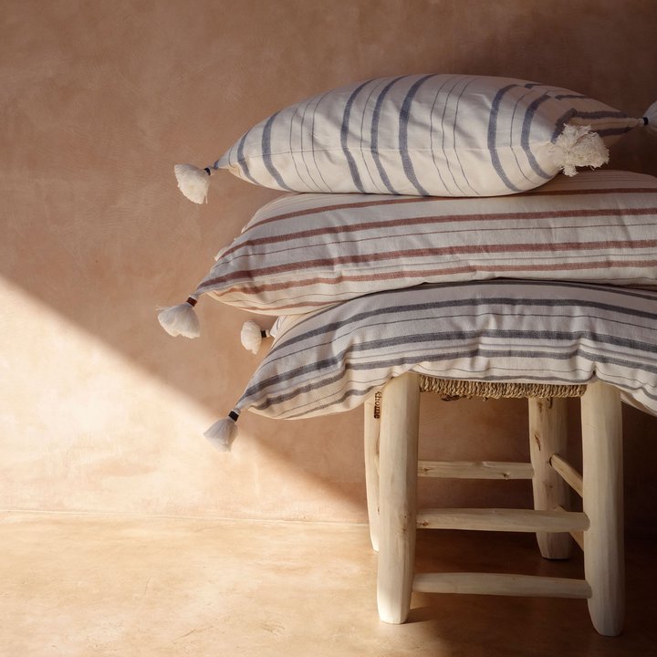 Putetrekk stripe, terrakotta 50x50 cm