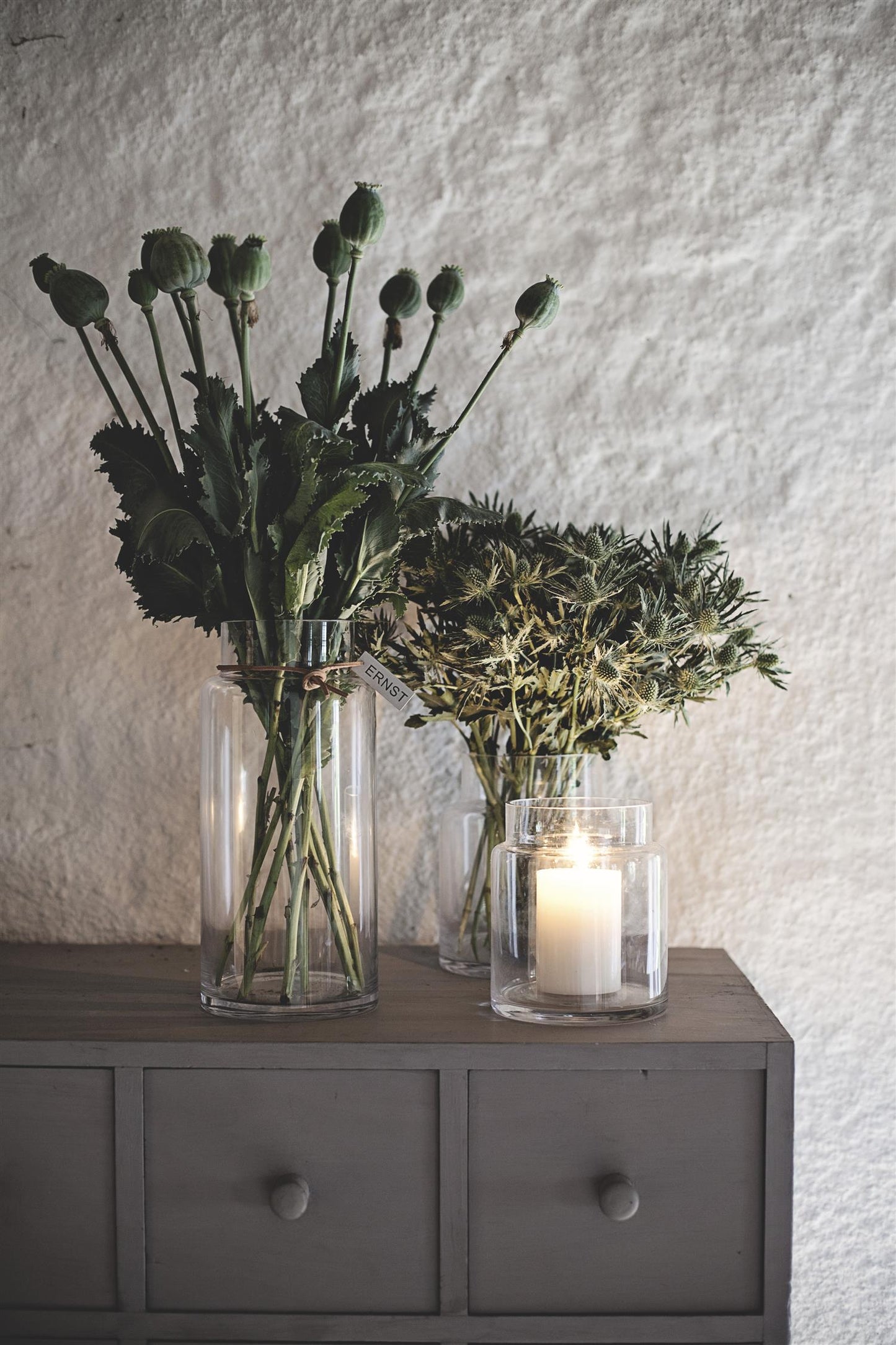 Glassvase ø15xh33 cm