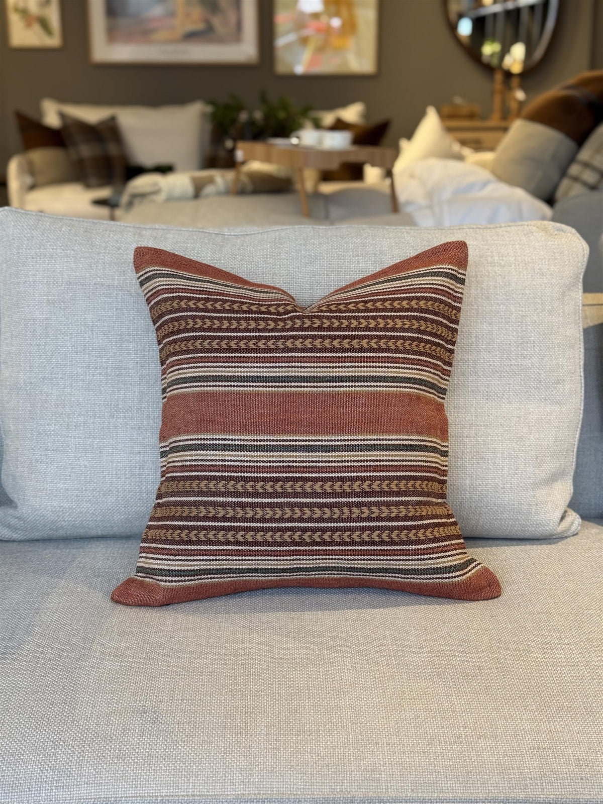 Pyntepute Mulberry Berber stripe spice 50x50 cm