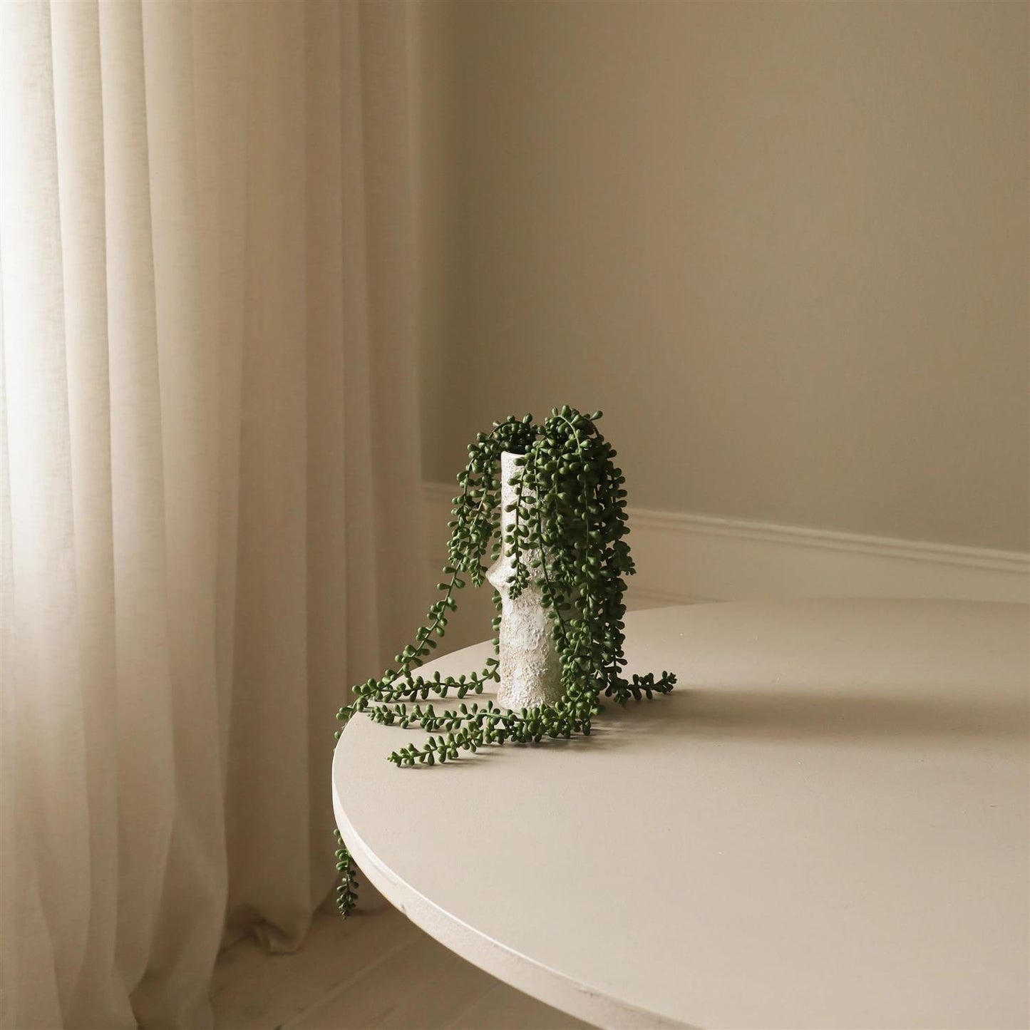 Green ruby necklace succulent stem