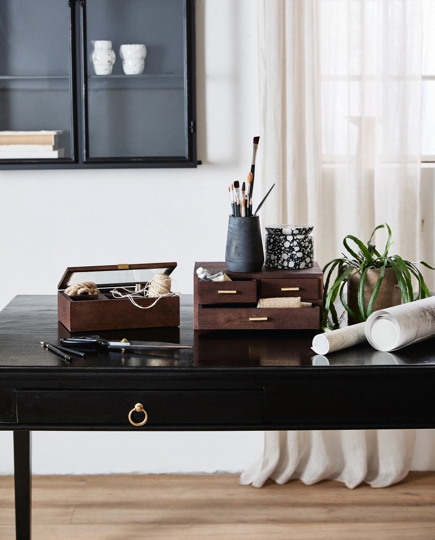 Puyo boks med glasslokk