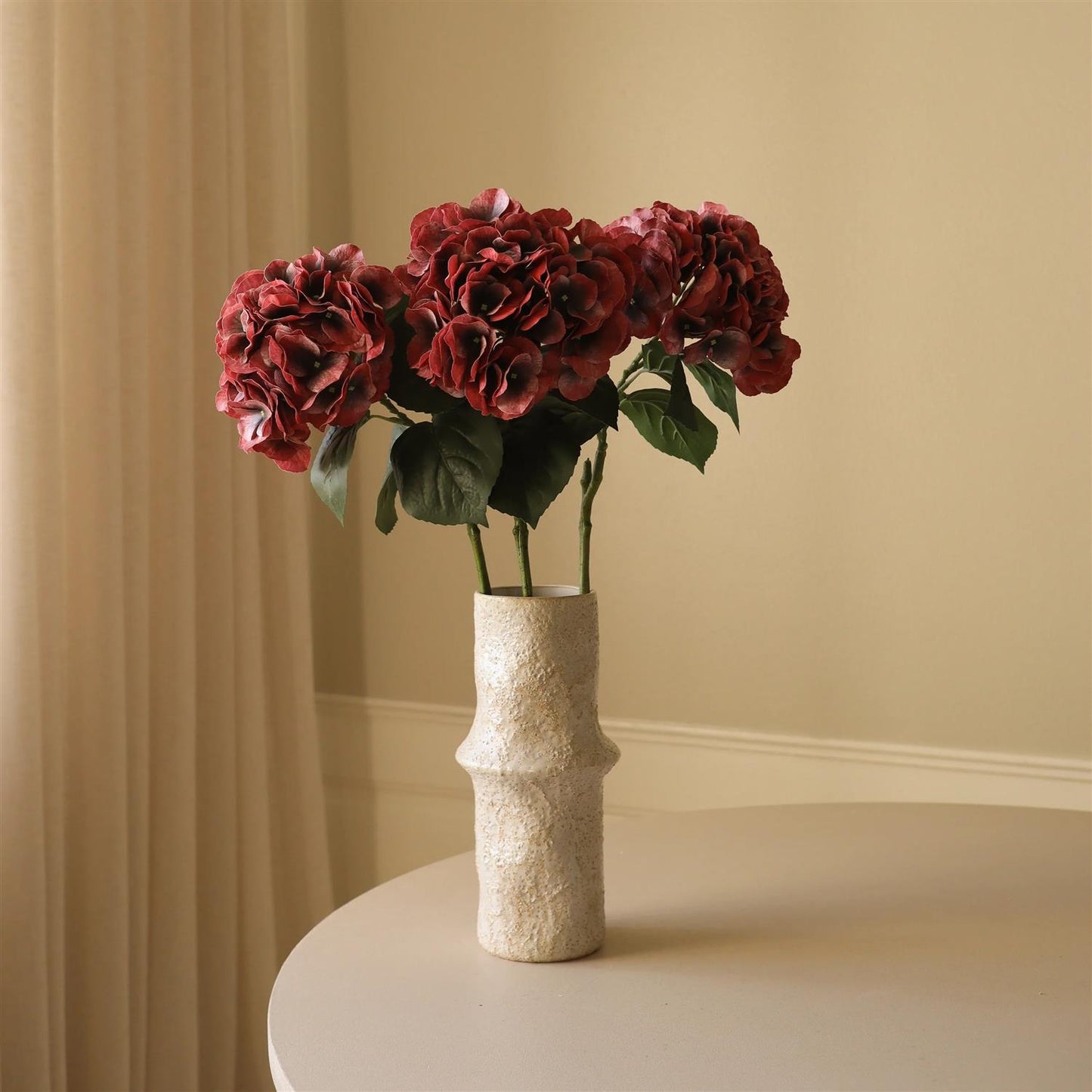 Burgundy hydrangea flower