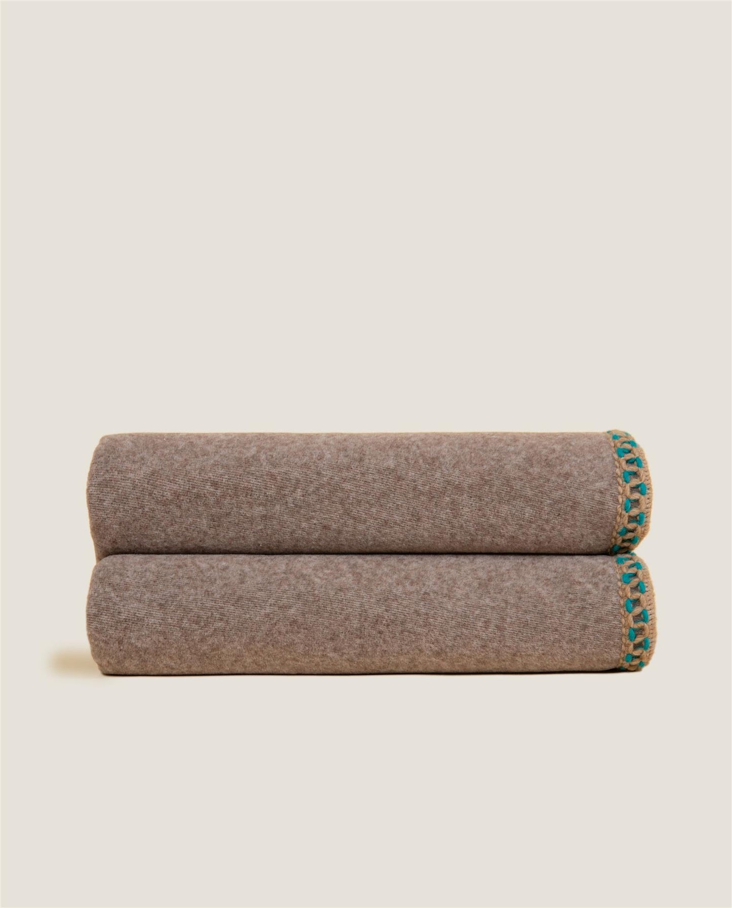 Soft Bamboo tortora bordo pledd, 160x200