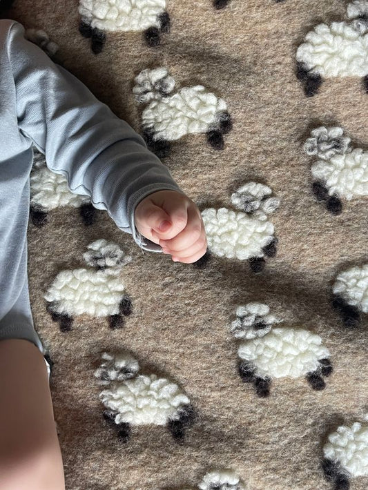 Boiled Wool New Sheep Beige babypledd, 75x100 cm