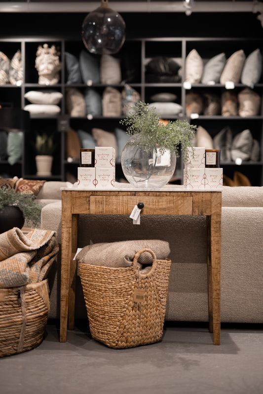 Hauge Sidebord, Brun hvit marmor