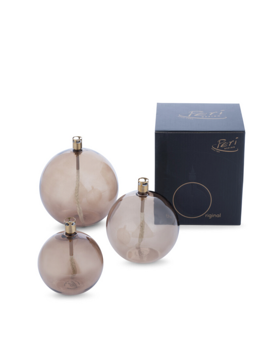 Oljelampe rund champagne brass - large