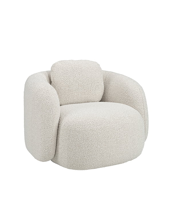 Dixon Loungestol, Bouclé cream