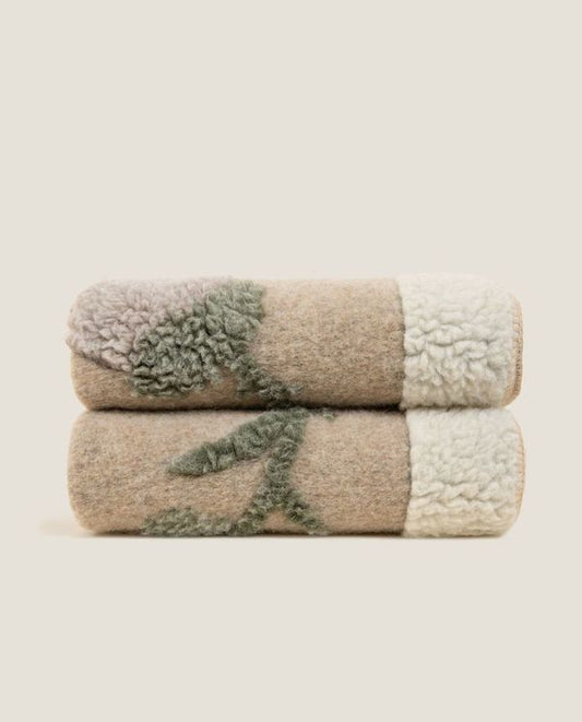 Boiled Wool Fane white pledd, 150x190