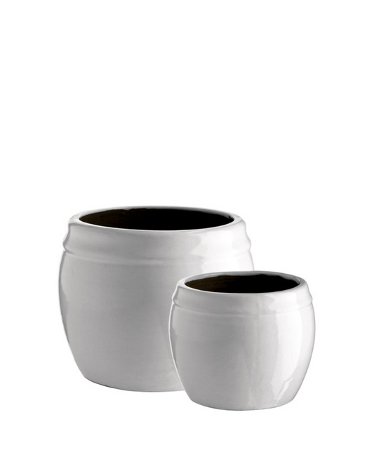 hvit krukke, 19xh17 cm