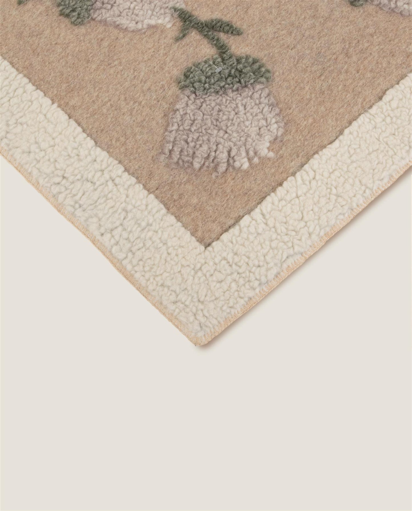 Boiled Wool Fane white pledd, 150x190