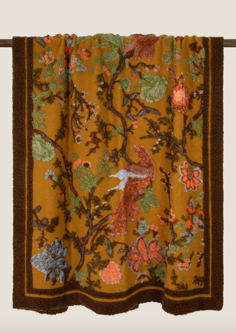 Soft Boiled Wool Paradisiaco Senape Arazzo pledd, 150x190