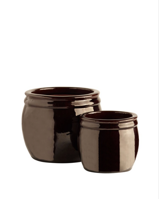 brun krukke, Ø14xh13 cm