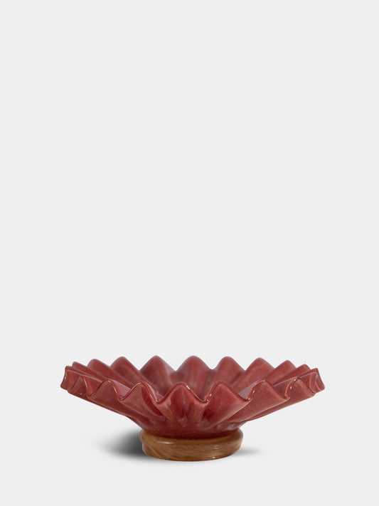 Skål Lori M, bordeaux/ beige