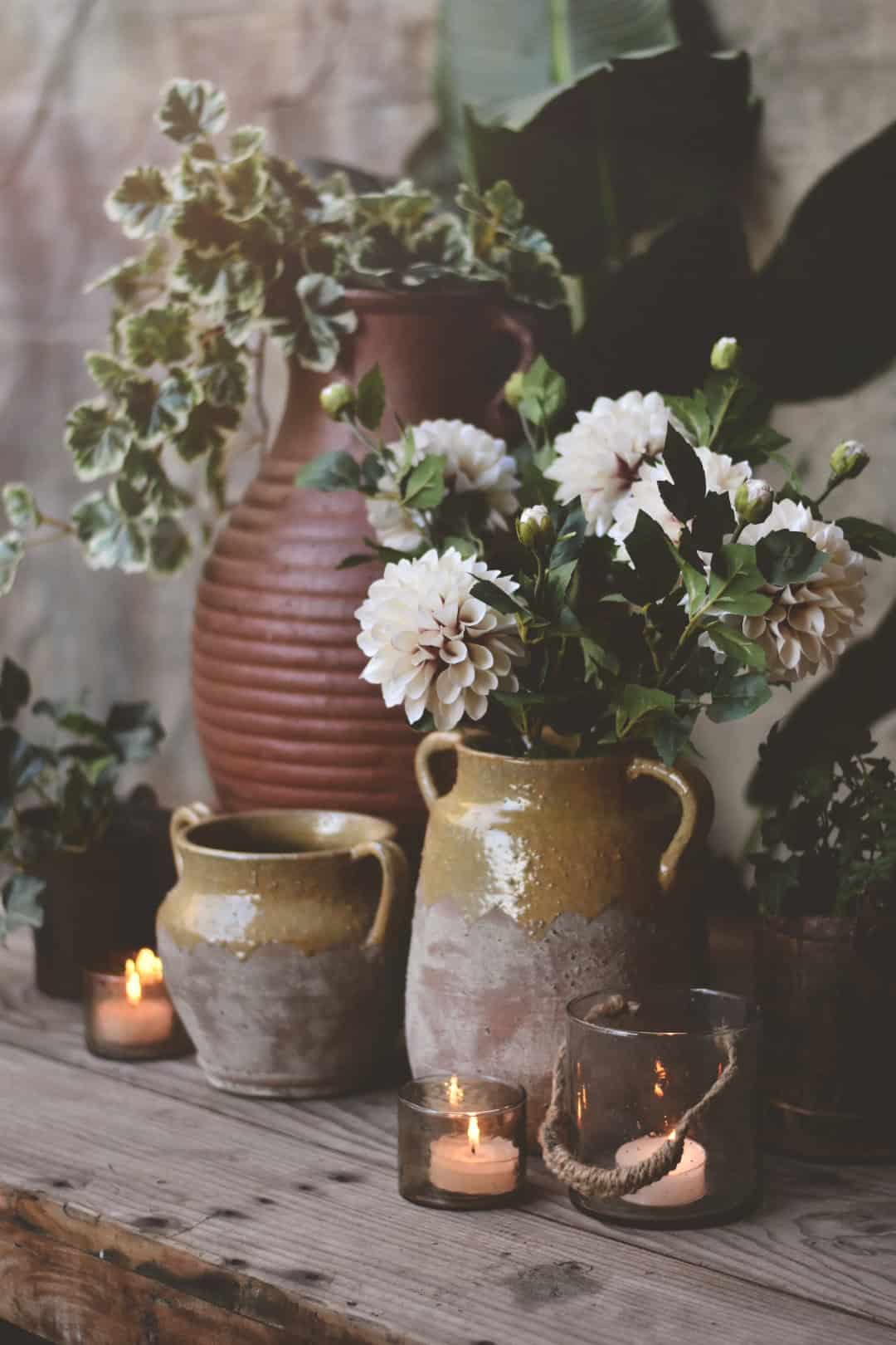 Vintage urne med hank H27 cm