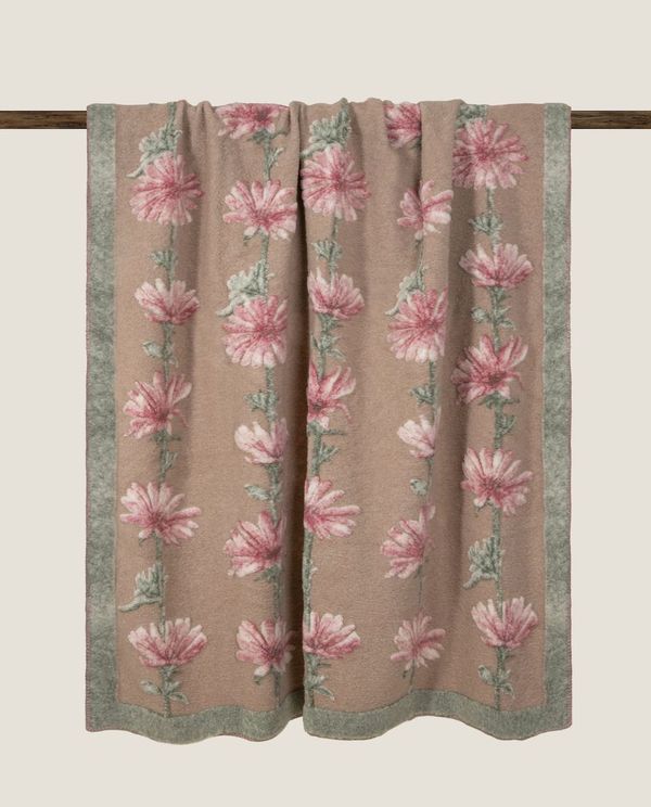 Boiled Wool Chicory pink pledd, 150x190