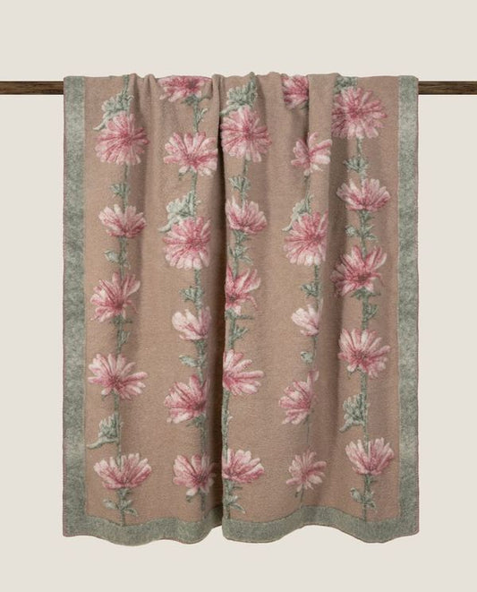 Boiled Wool Chicory pink pledd, 150x190