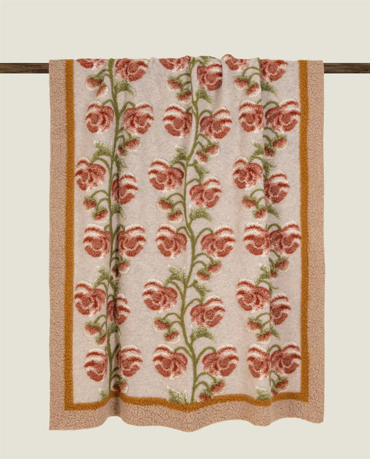 Boiled Wool Landscape Peony pledd, 150x190