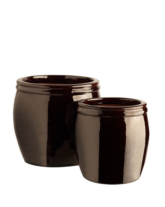 brun krukke, keramikk 19xH22 cm