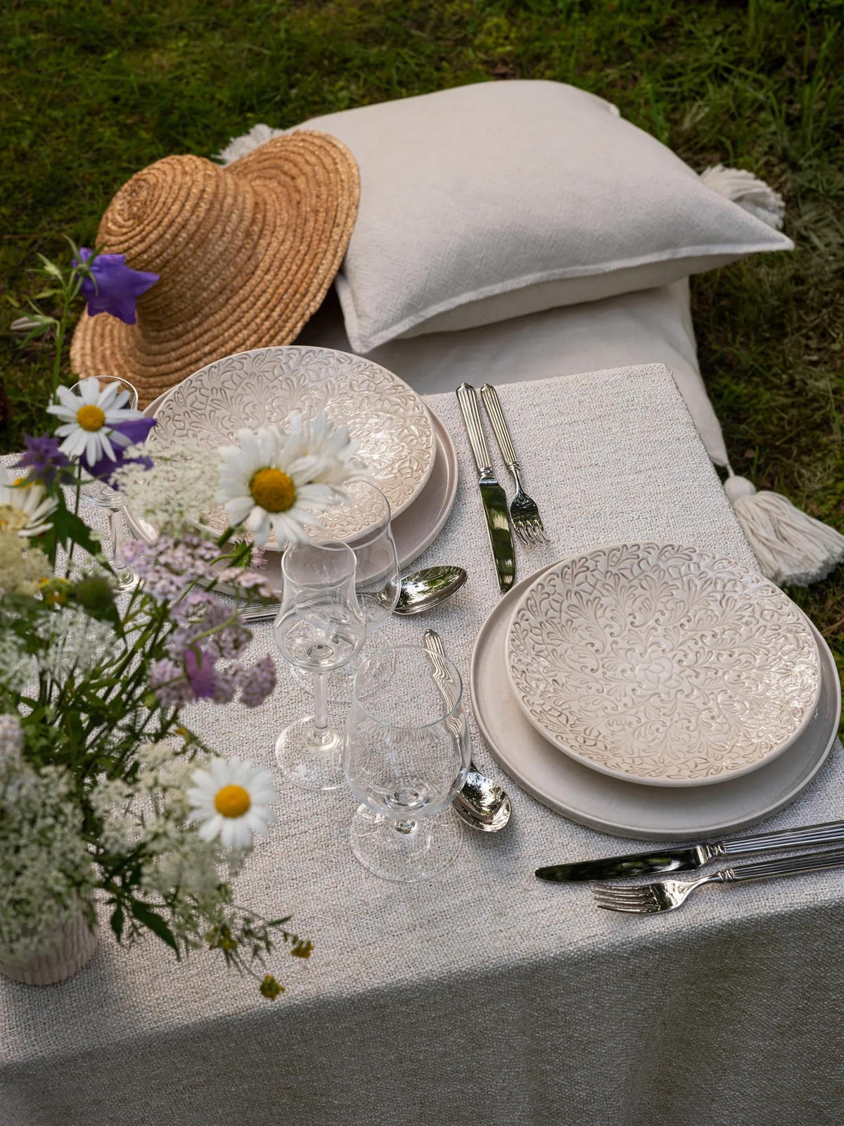 Full Lace Tallerken 20 cm, Sand