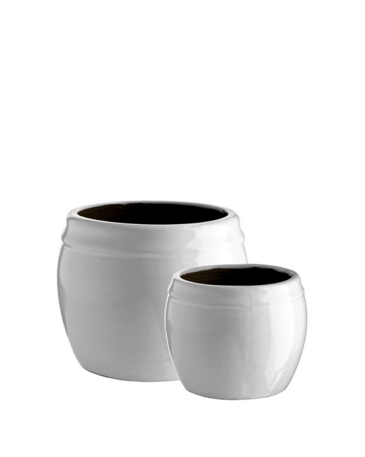 hvit krukke, Ø14xh13 cm