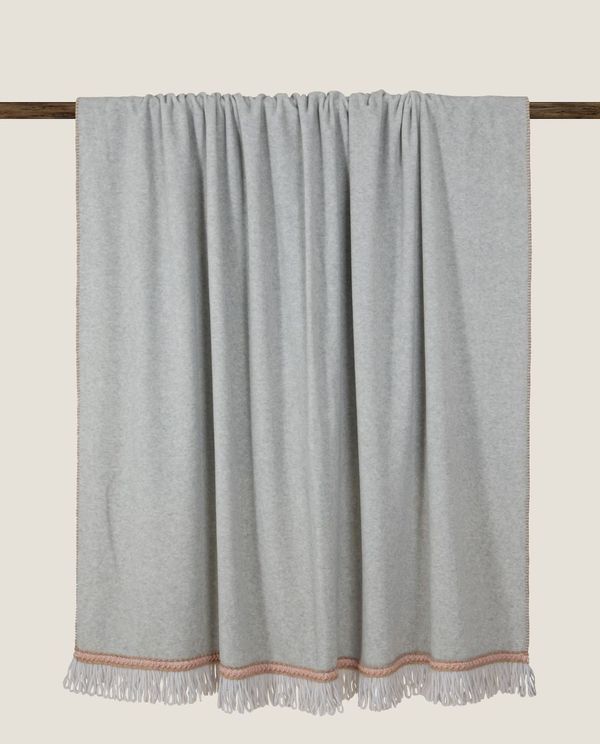 Soft bamboo Perla fringe pledd, 160x200