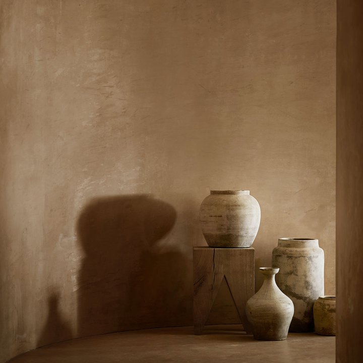 Leirvase Ø26xH24 cm, sand
