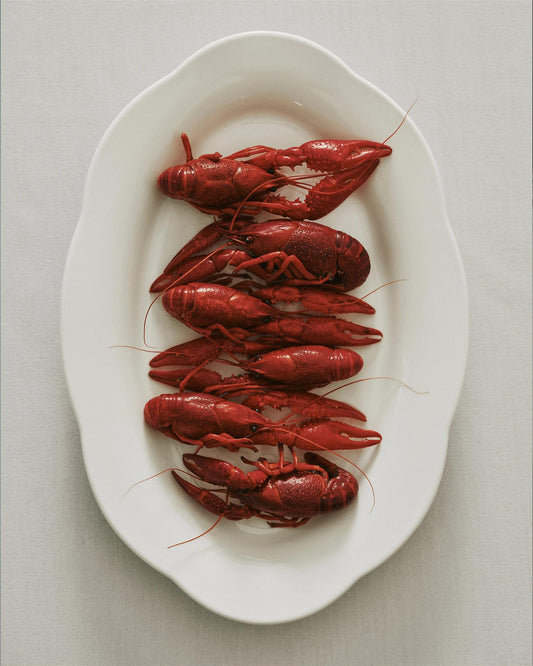 Dyp oval tallerken M white silhouette