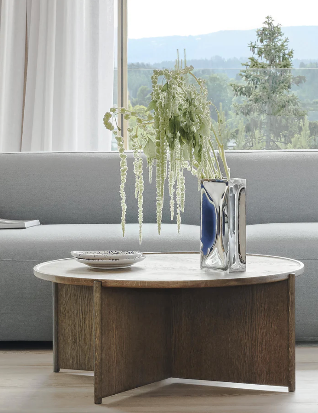 Cling coffee table Ø90 cm, smoked